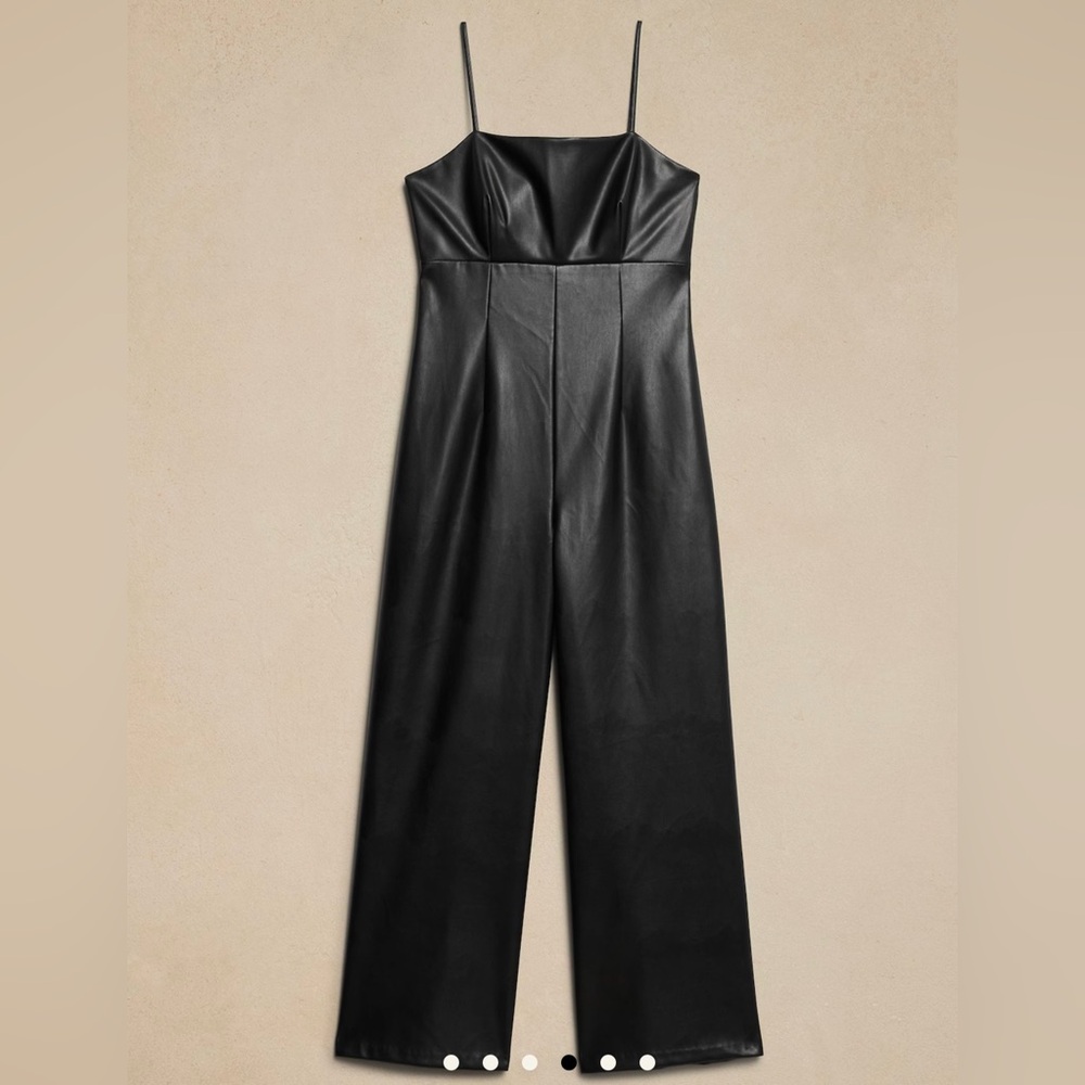 VEGAN LEATHER JUMPSUIT SIZE 2 PETITE